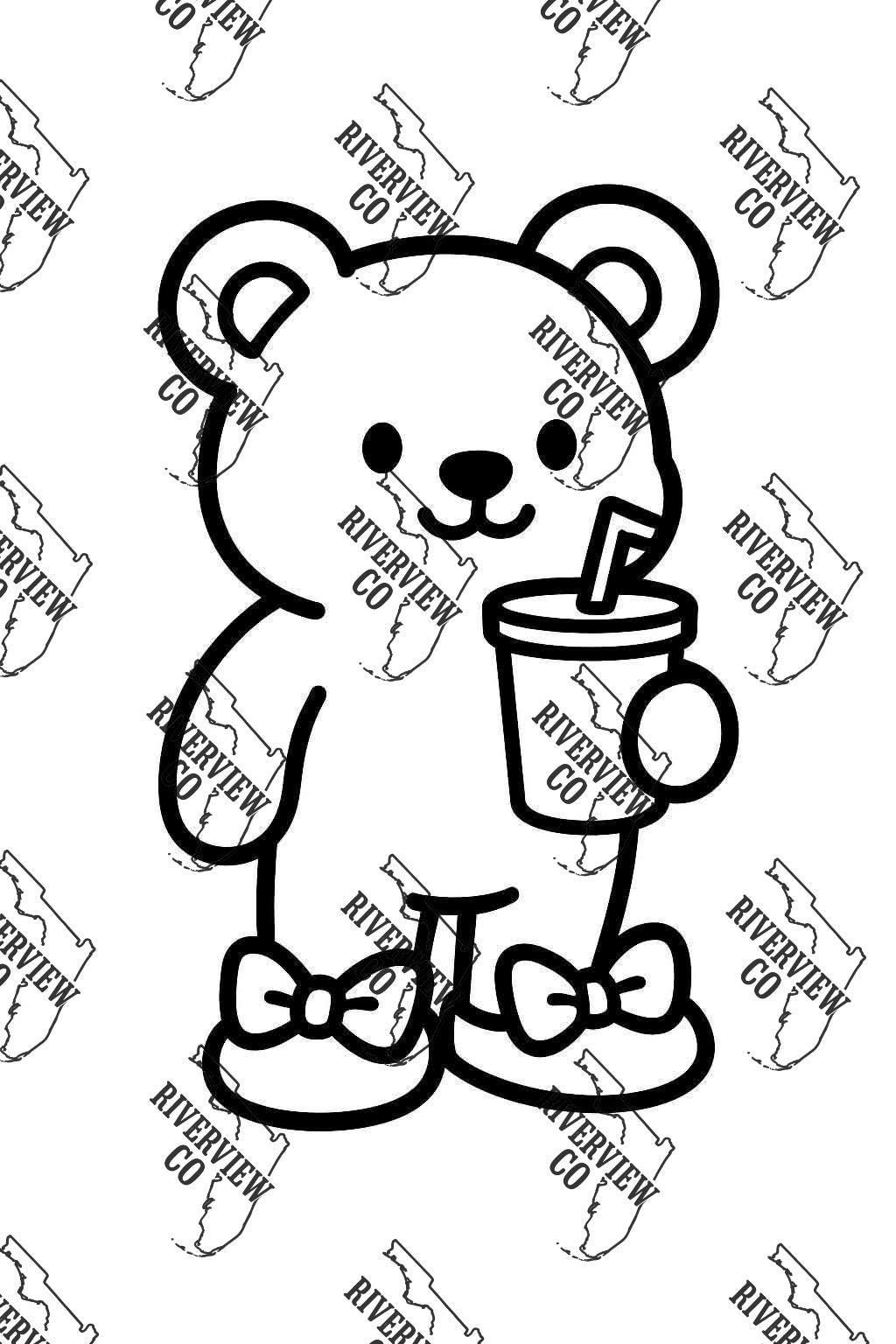 Cute bear with drink car freshie mold