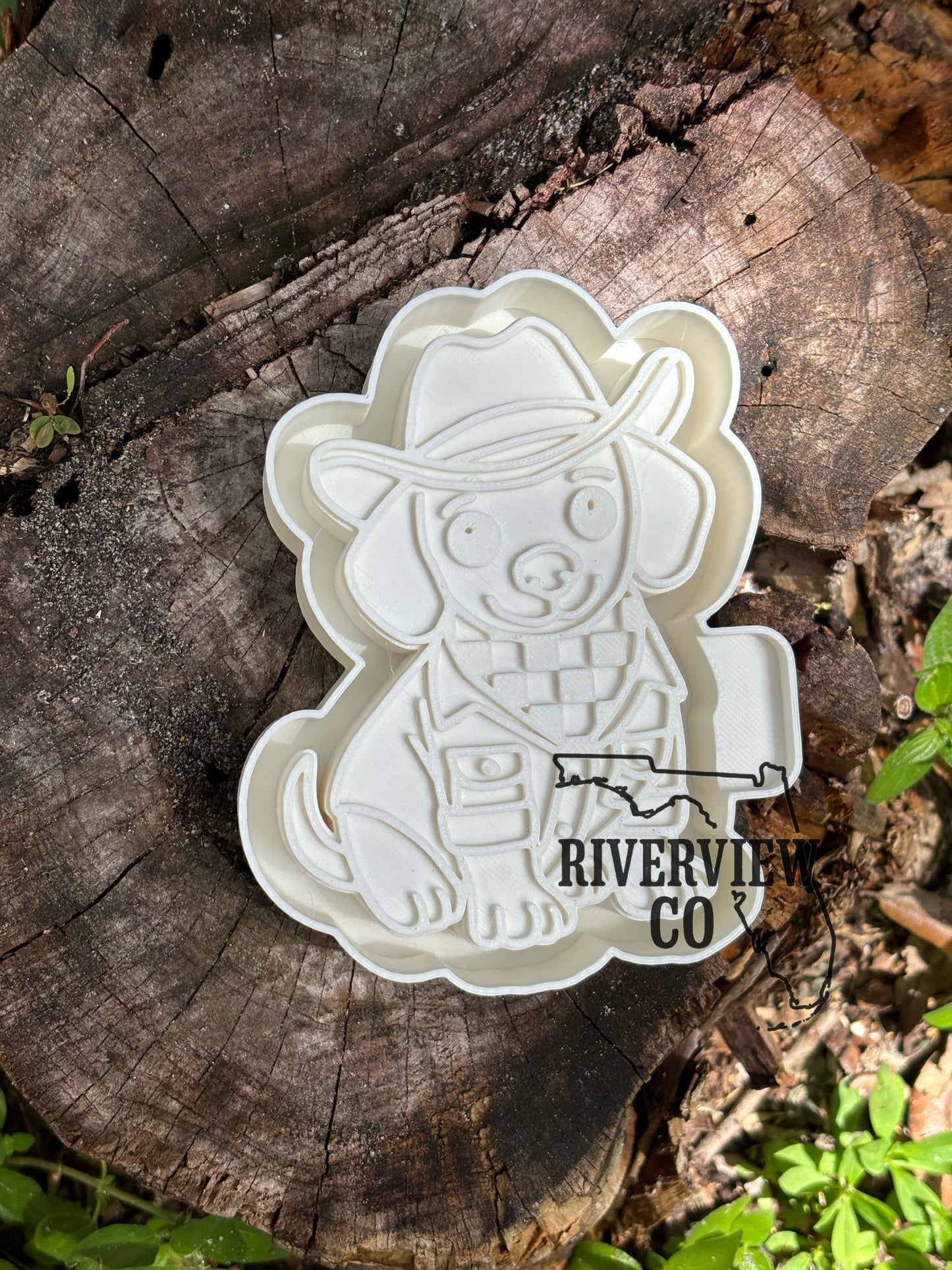 Dog with cowboy hat car freshie mold