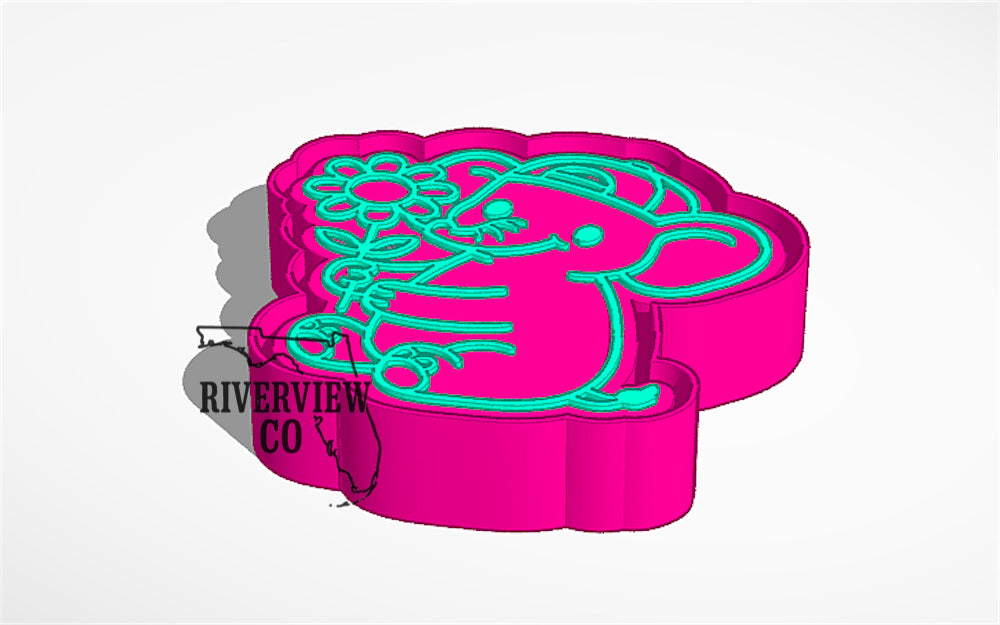 Elephant with flower and hat car freshie mold (Copy 3)