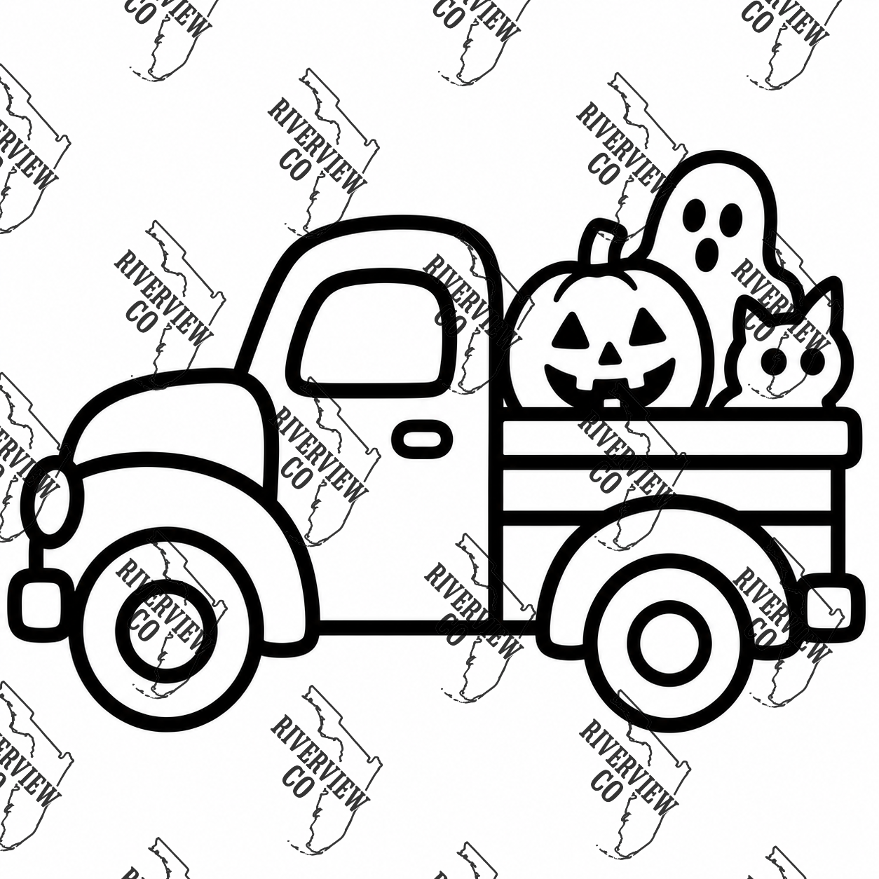 Truck with Halloween ghost car and pumpkin car freshie mold