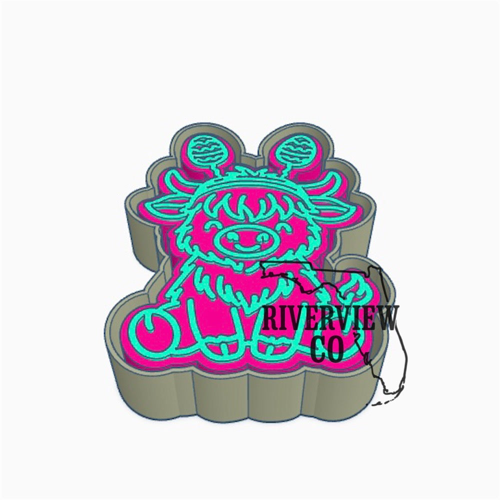 Easter cow with egg headband car freshie mold