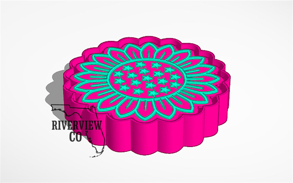 Sunflower flag car freshie mold