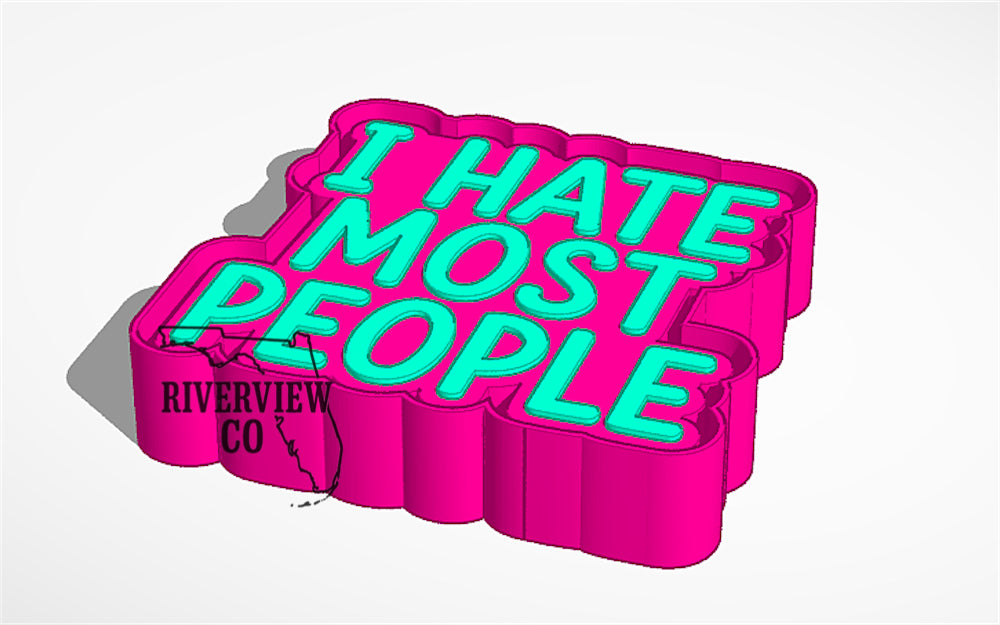 I hate most people car freshie mold
