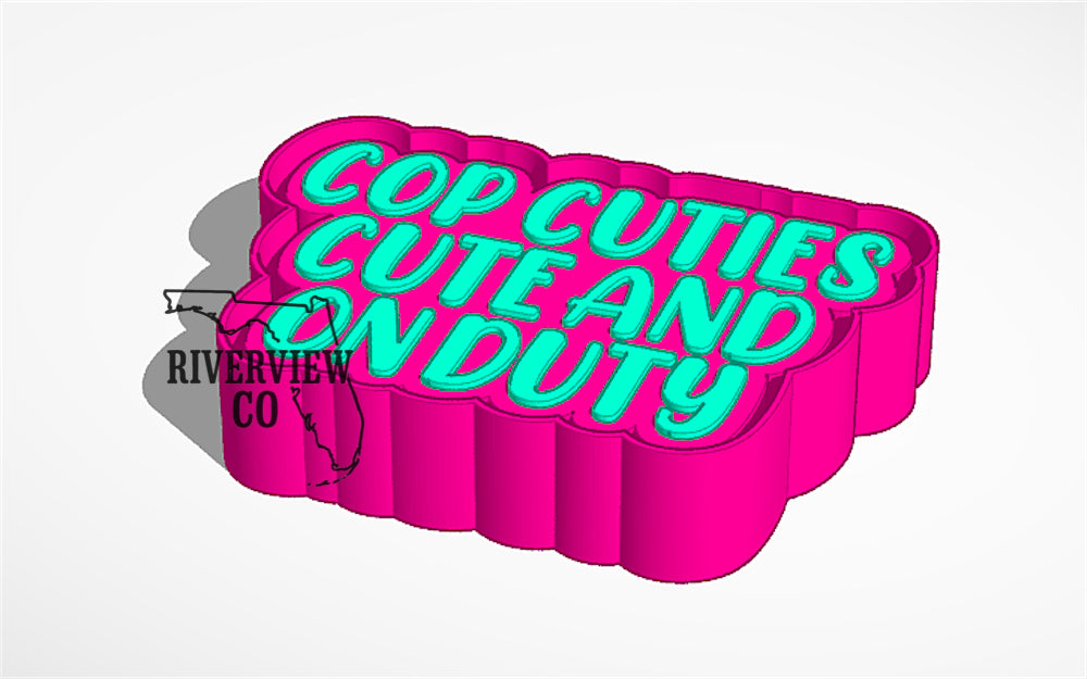 Cop cuties cute and on duty police car freshie mold