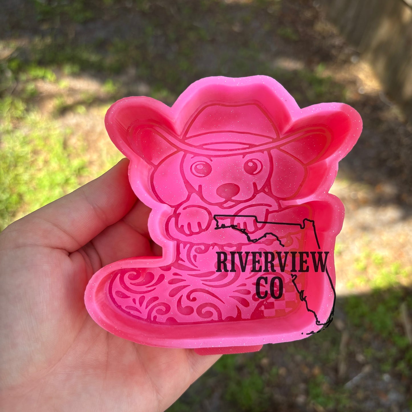 Christmas pup in stocking freshie mold