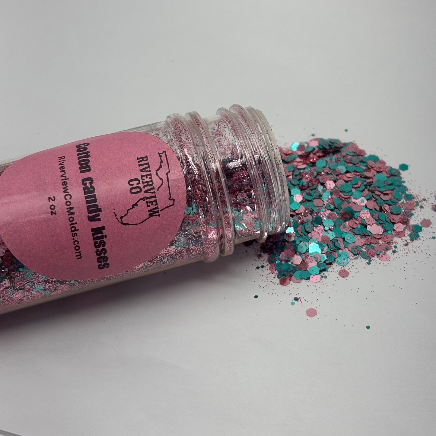 Cotton candy kisses chunky glitter
