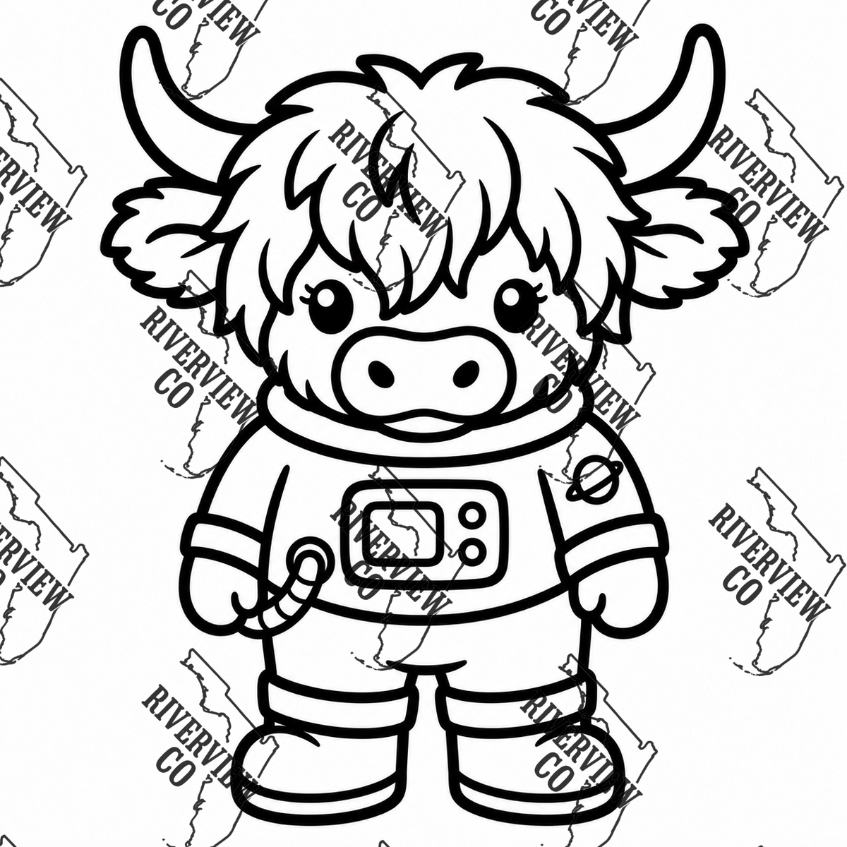 Highland cow astronaut car freshie mold space