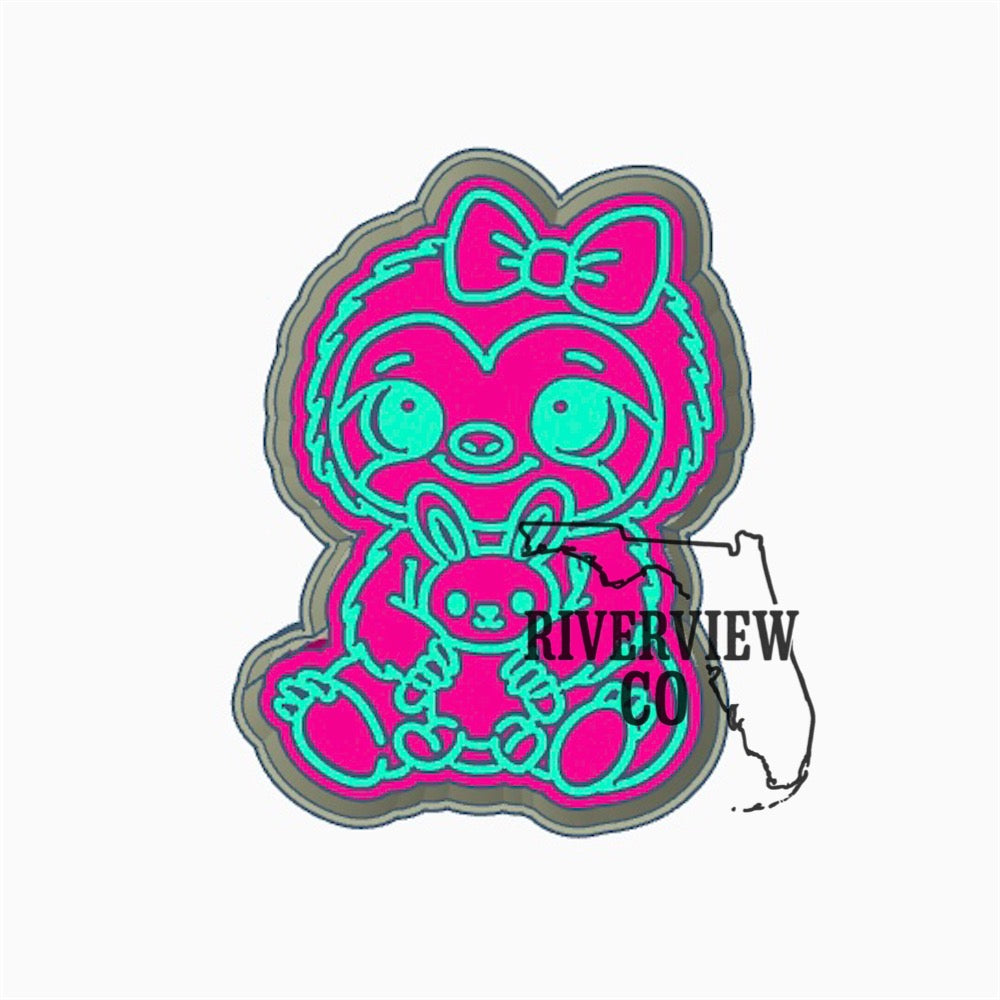 Cute sloth with bunny car freshie mold