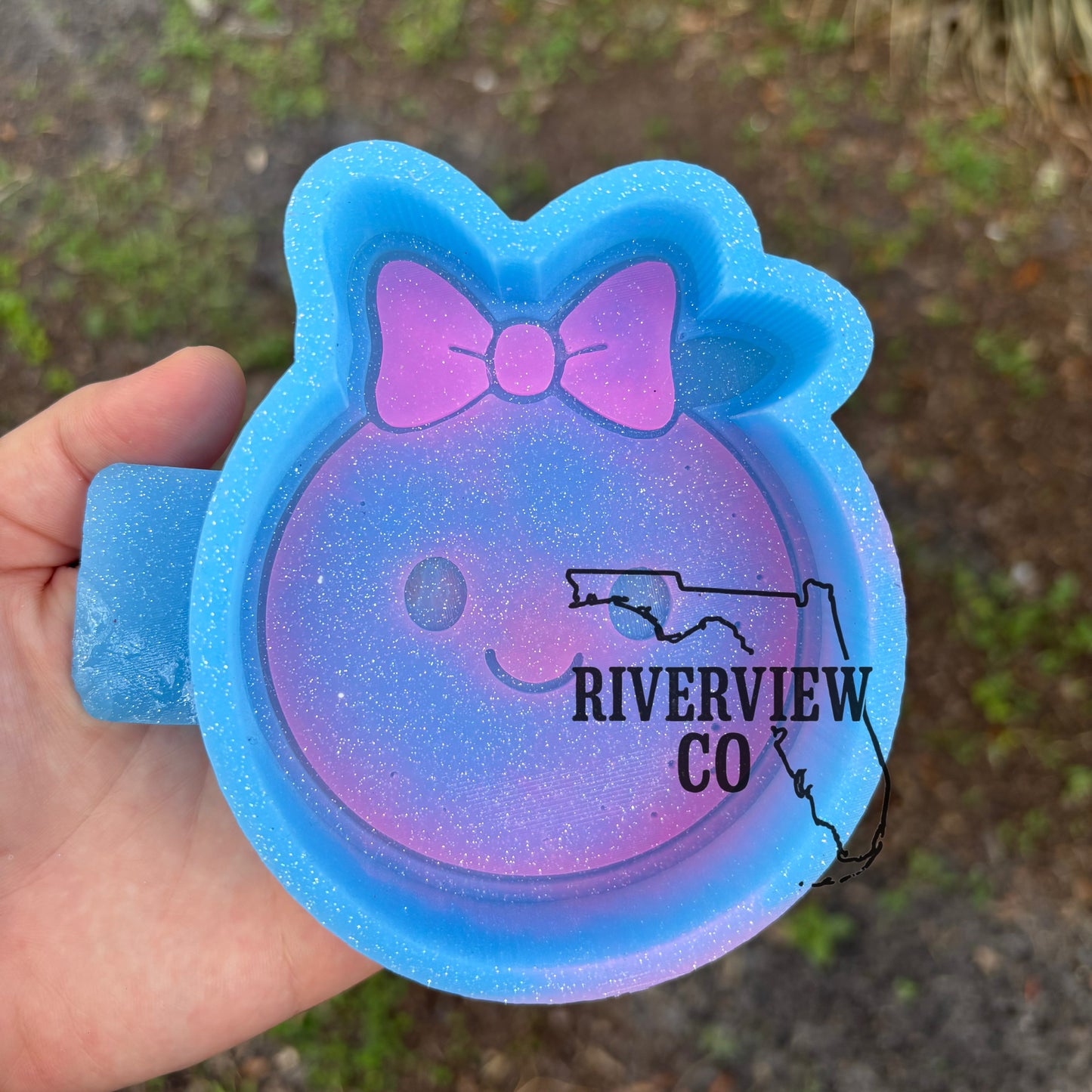 Happy orange with bow car freshie mold