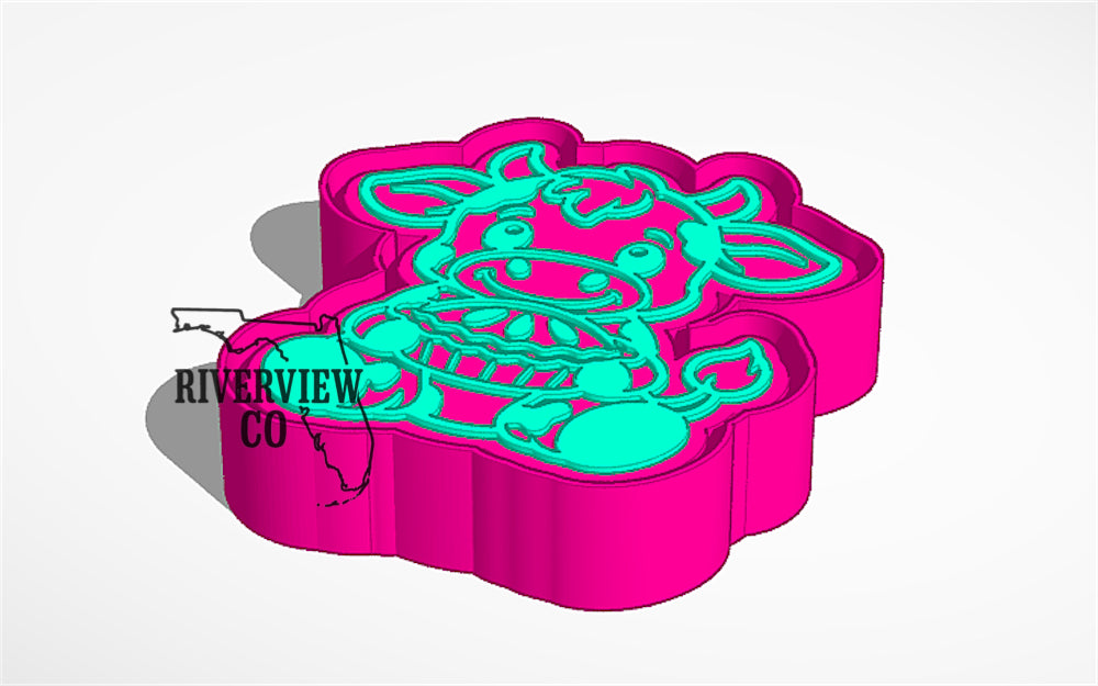 Cow with pie car freshie mold