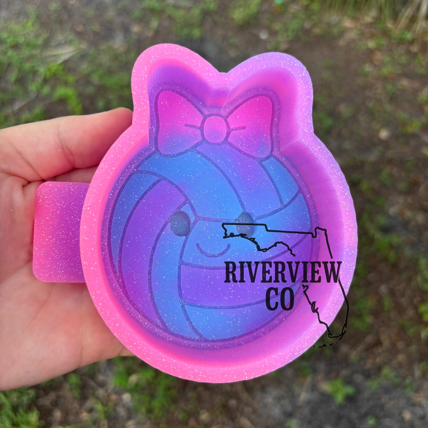 Happy volleyball with bow car freshie mold