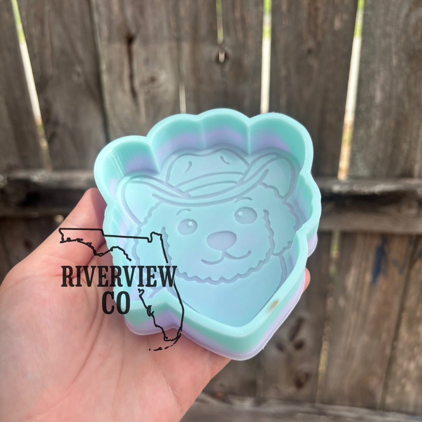 Poodle cowboy dog car freshie mold