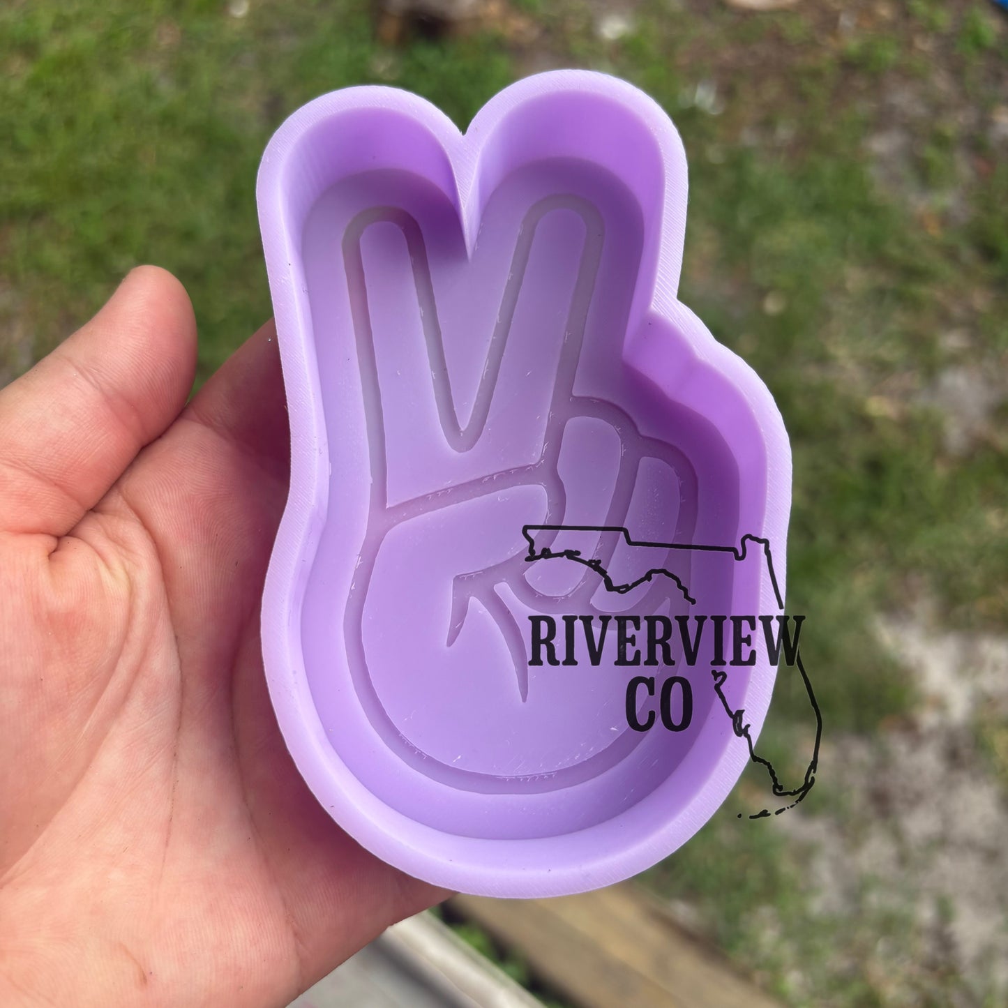 Peace hand car freshie mold