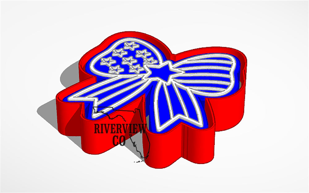 Flag bow car freshie mold USA