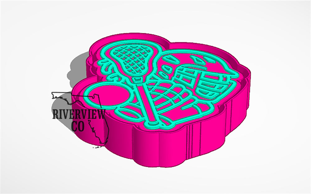 Lacrosse sports cluster car freshie mold