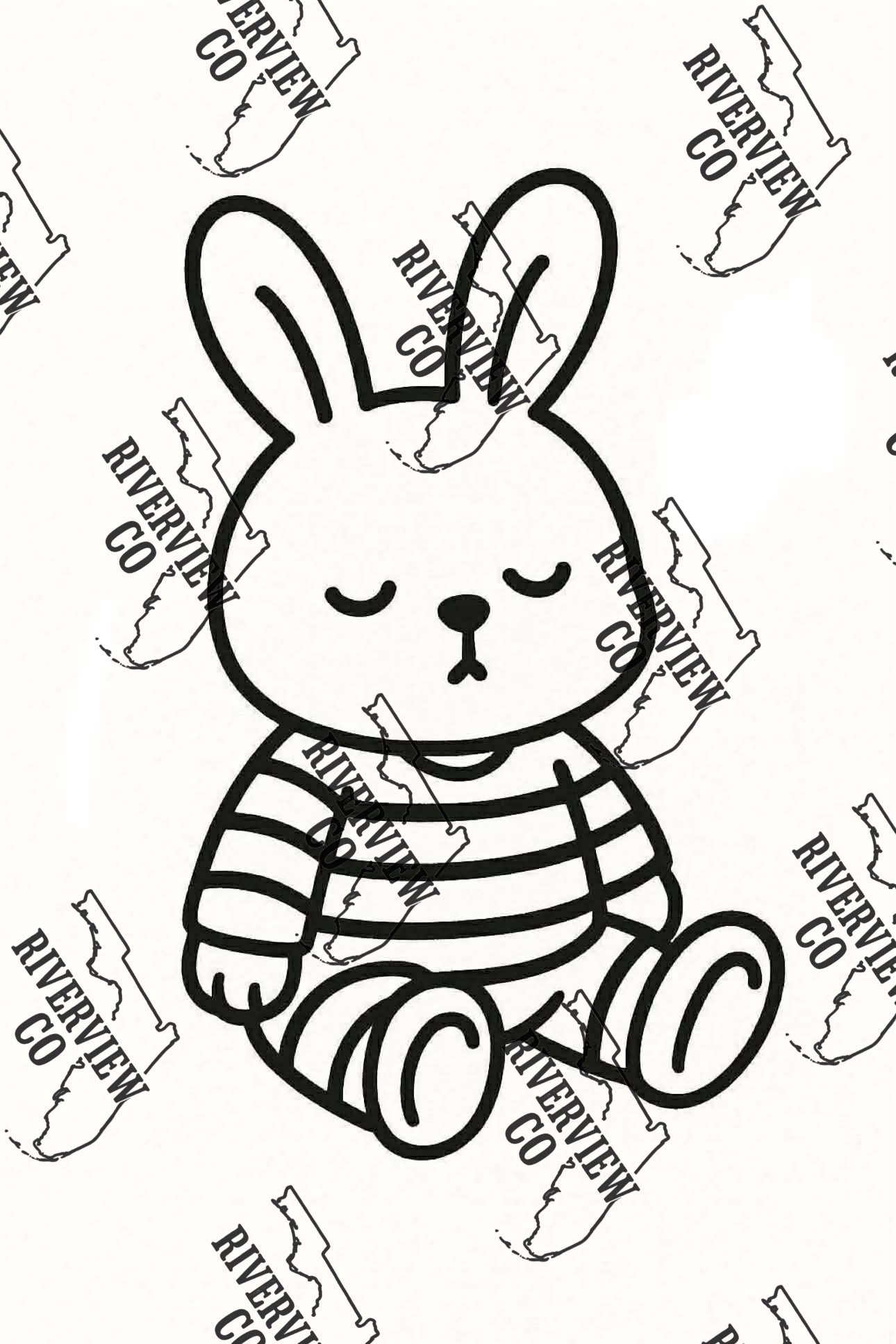 Sleeping bunny with striped pjs car freshie mold