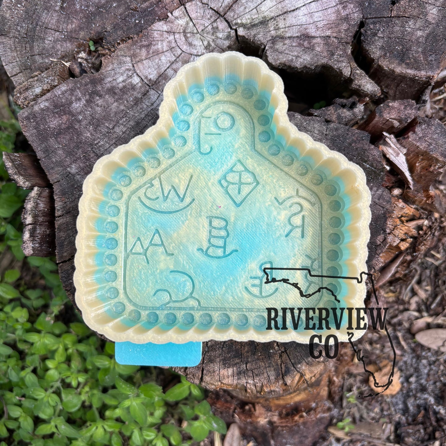 Branded cow tag car freshie mold