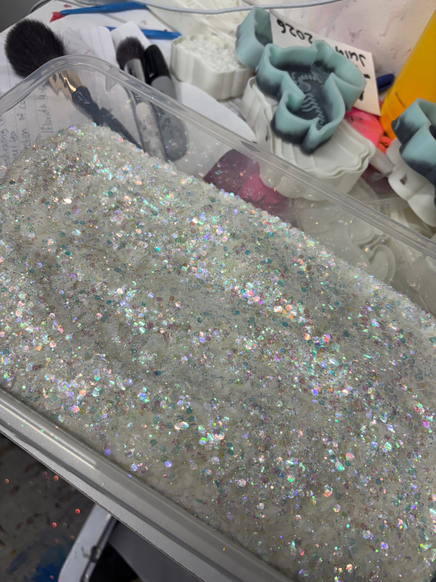 White chunky glitter