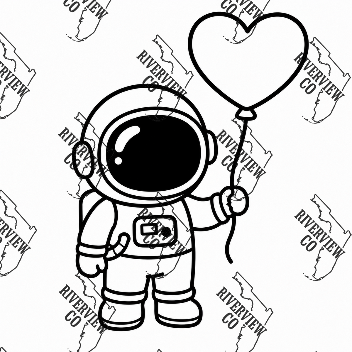 astronaut with heart ballon car freshie mold space