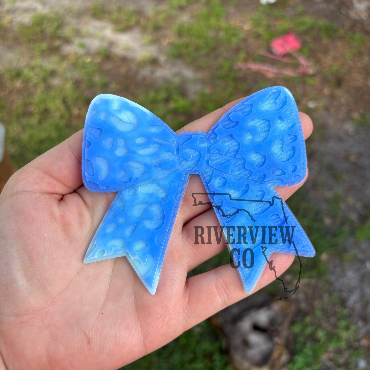 Cheetah print bow freshie insert for freshies