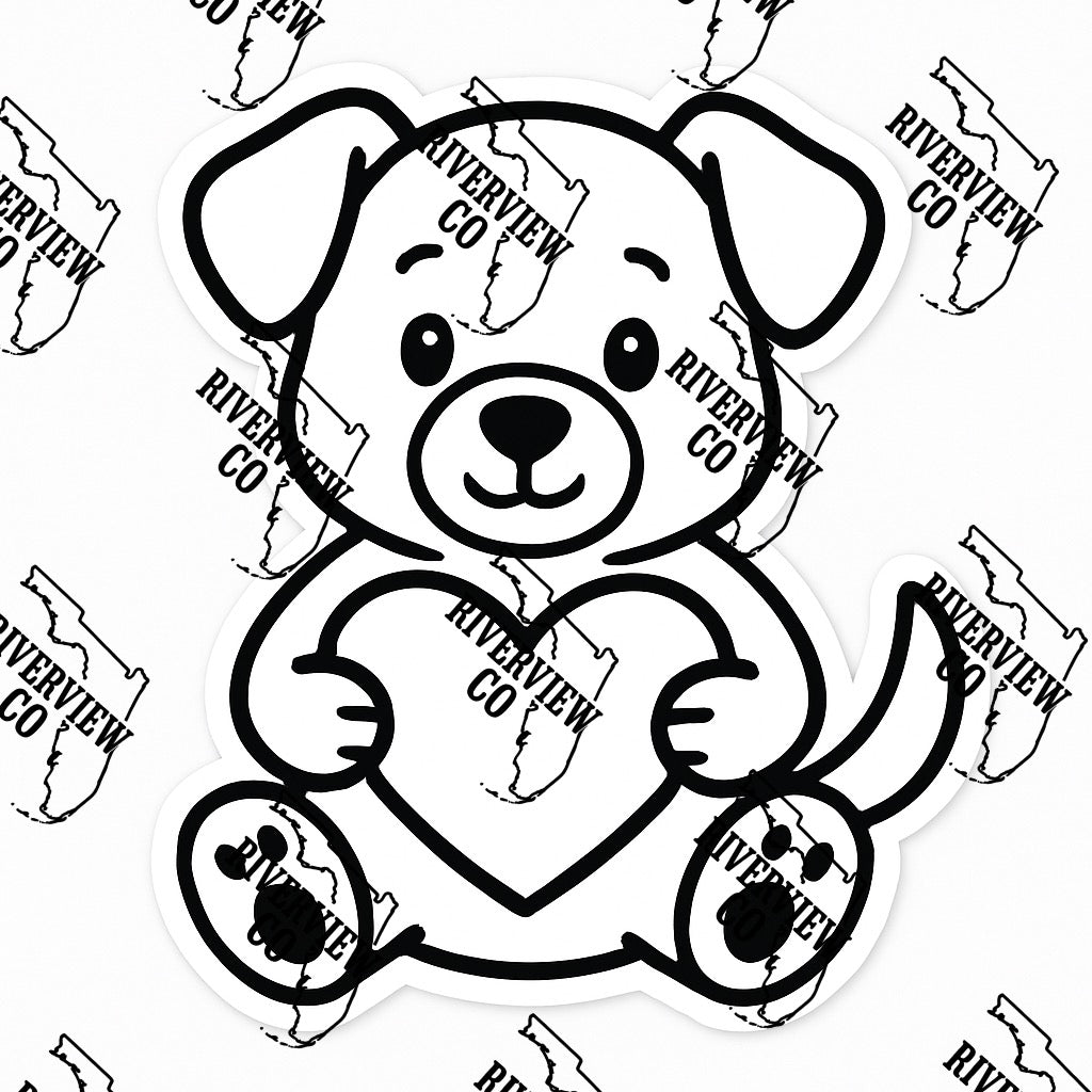 Dog with heart Valentine’s Day car freshie mold