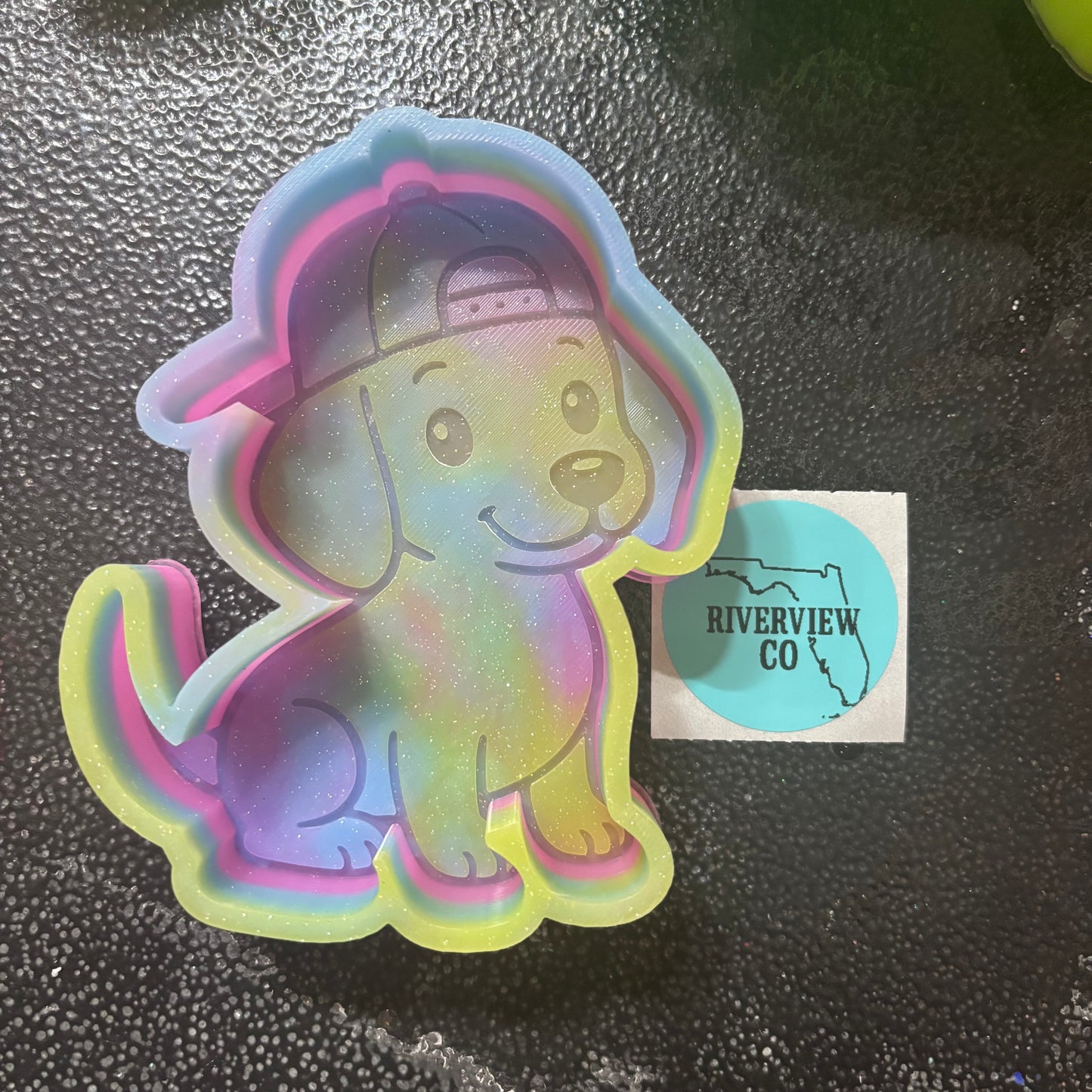 Doggie with hat car freshie mold