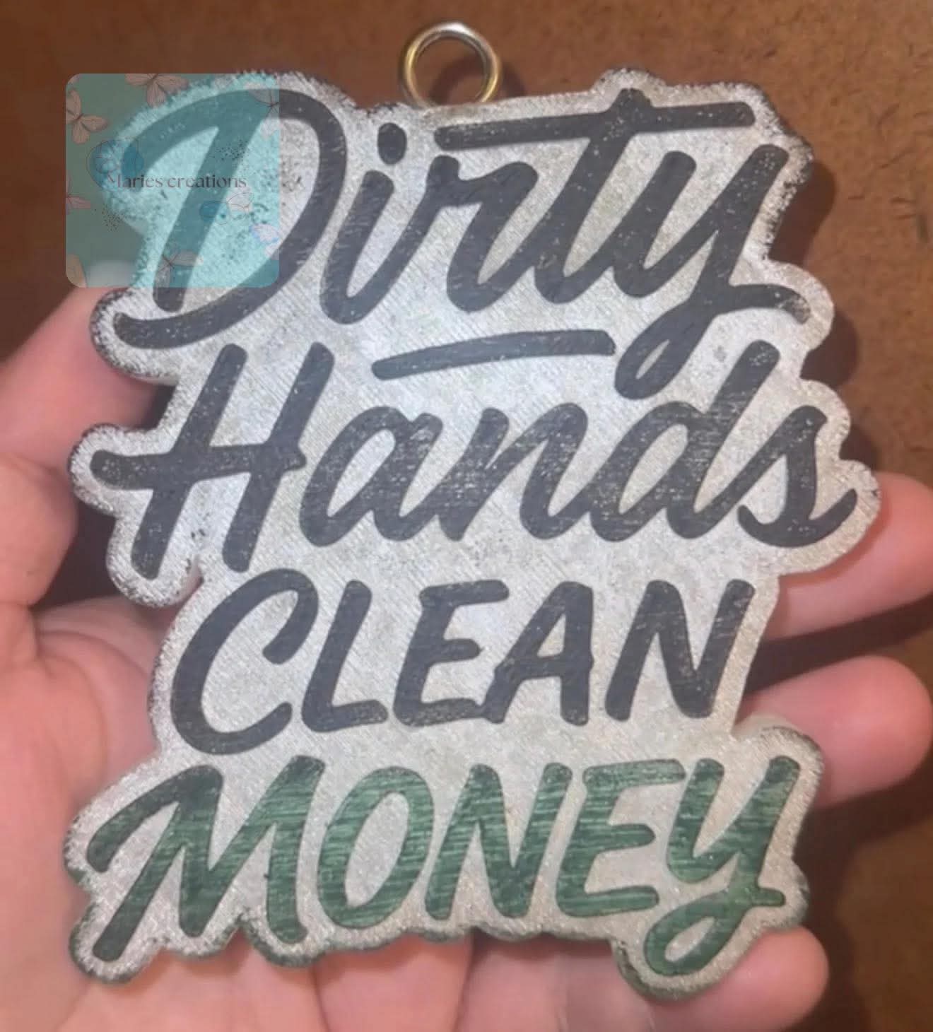 Dirty hands clean money car freshie mold