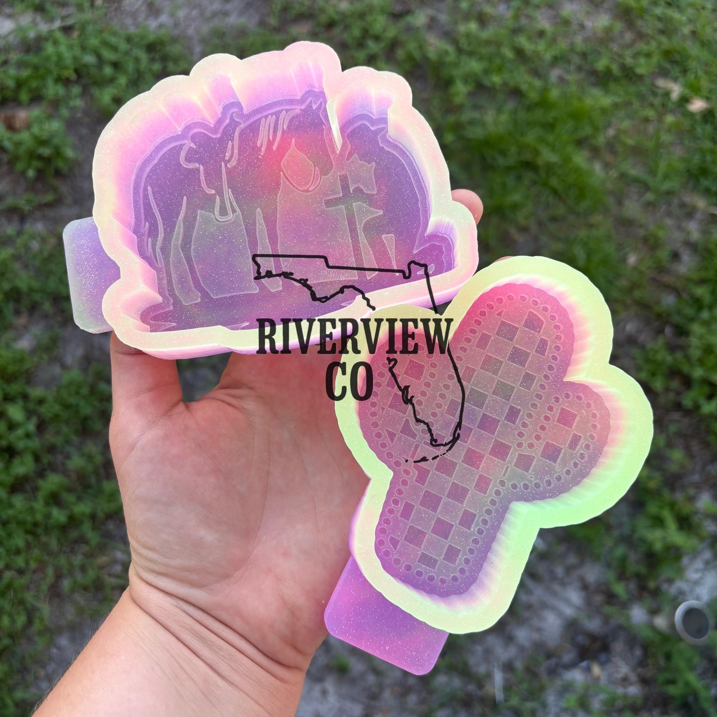 Checkered cactus car freshie mold