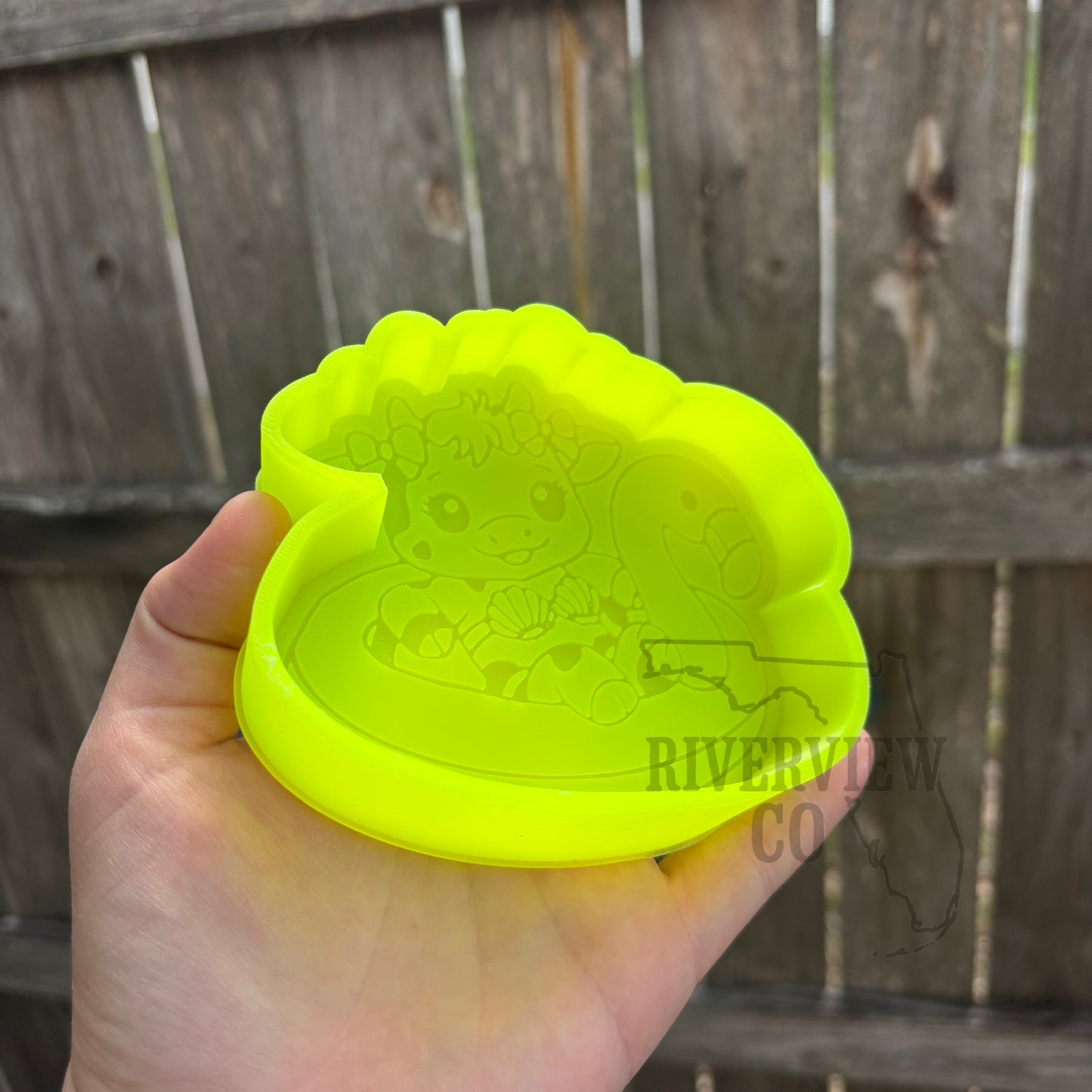 Cow on a flamingo floaty car freshie mold