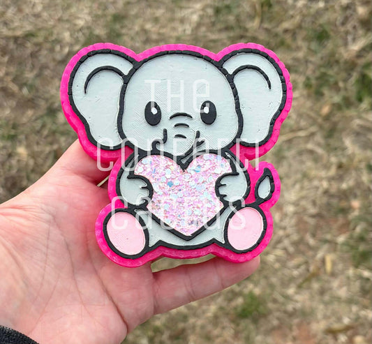 Elephant with heart Valentine’s Day car freshie mold