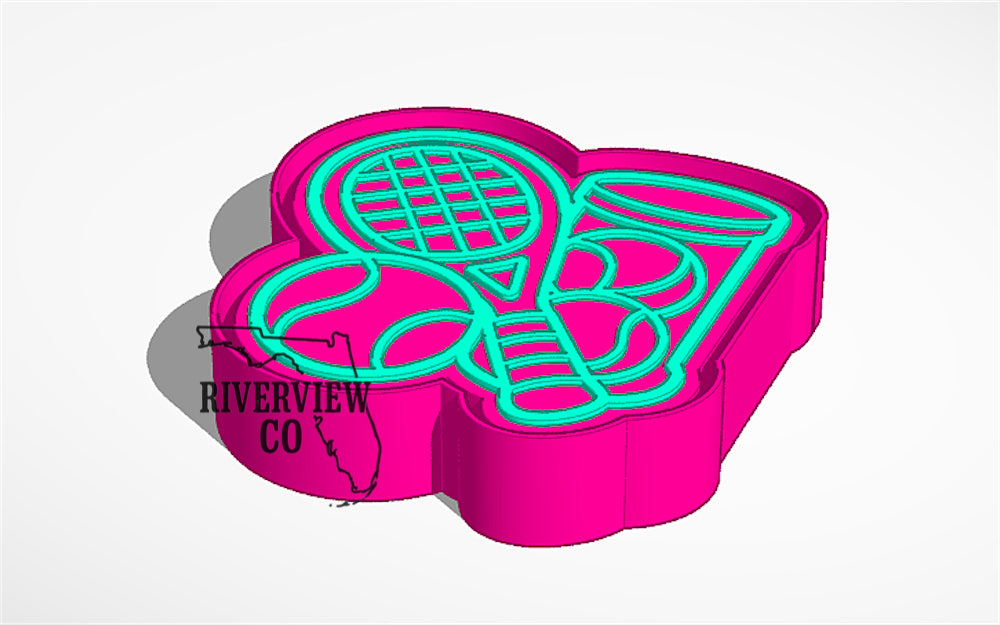 Tennis sports cluster car freshie mold
