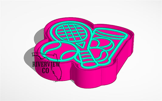 Tennis sports cluster car freshie mold