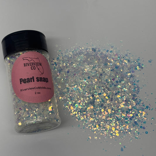 Pearl snap chunky glitter