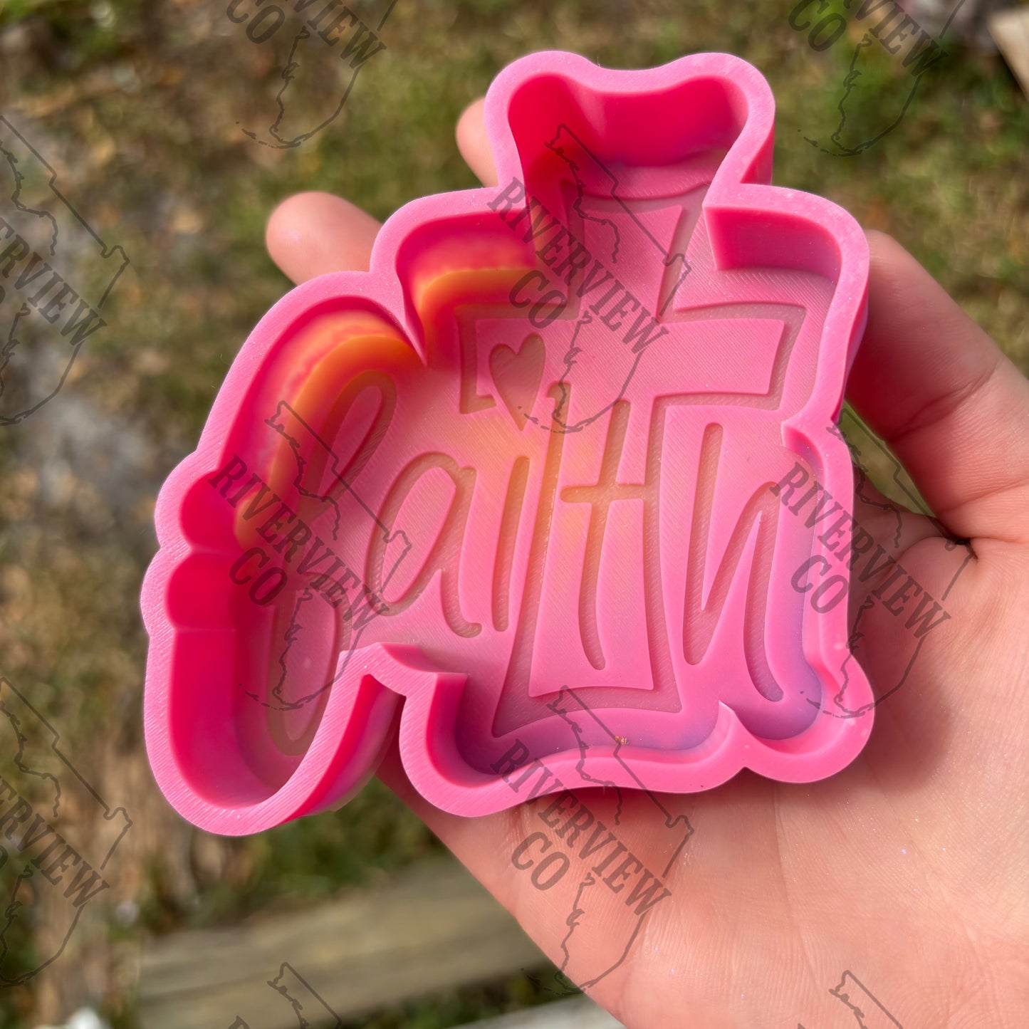 Faith with cross car freshie mold