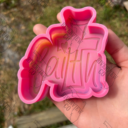 Faith with cross car freshie mold