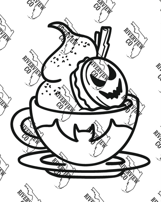Batty coffee cup car freshie mold Halloween