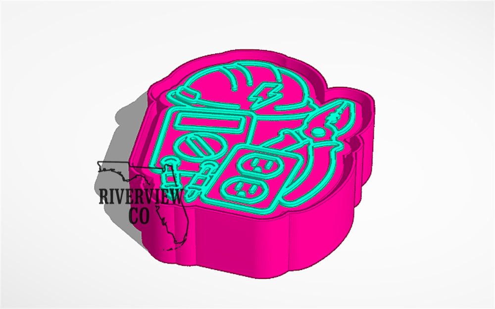Electrician occupational cluster car freshie mold