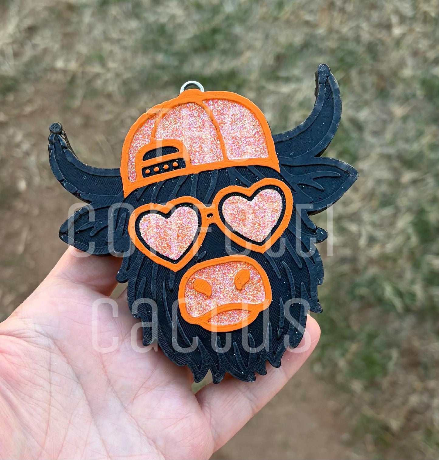 Valentine’s Day highland cow with heart sunglasses car freshie mold