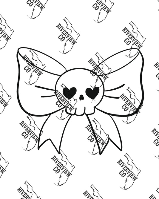Simple skull bow car freshie mold Halloween