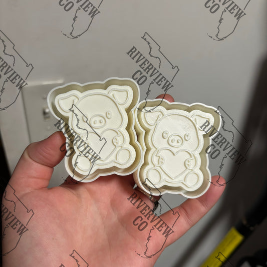 Pig with heart vents car freshie mold