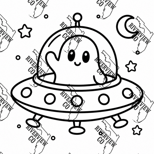 Ghost in ufo car freshie mold space