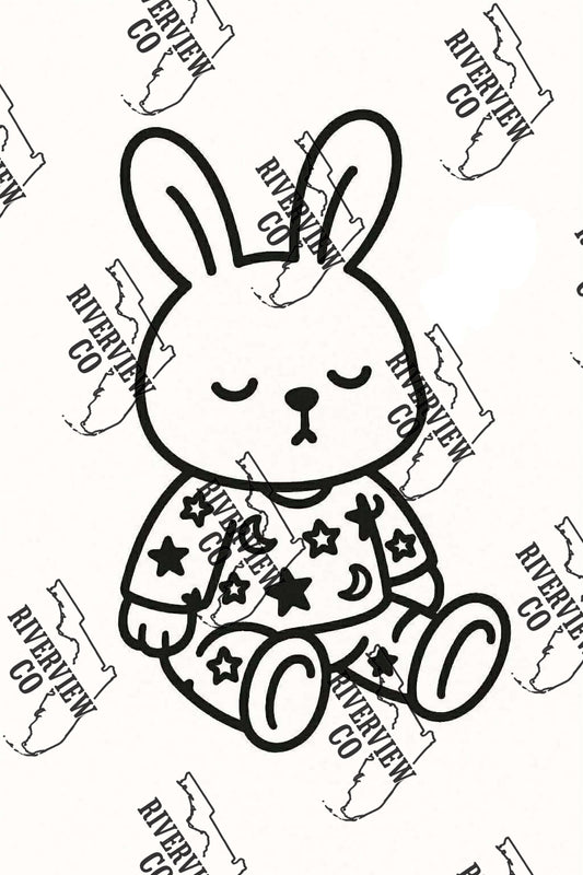 Sleeping bunny with star pjs car freshie mold