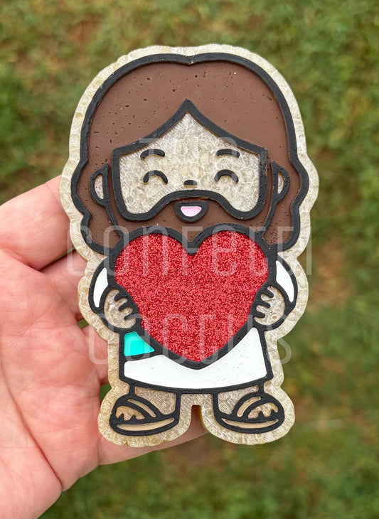 Jesus with heart car freshie mold
