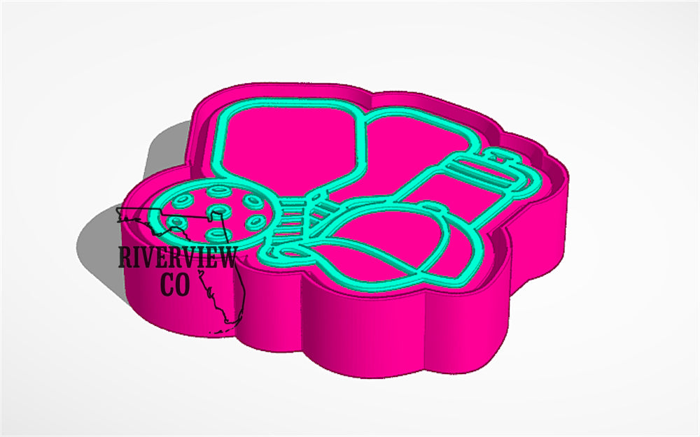 Pickleball sports cluster car freshie mold