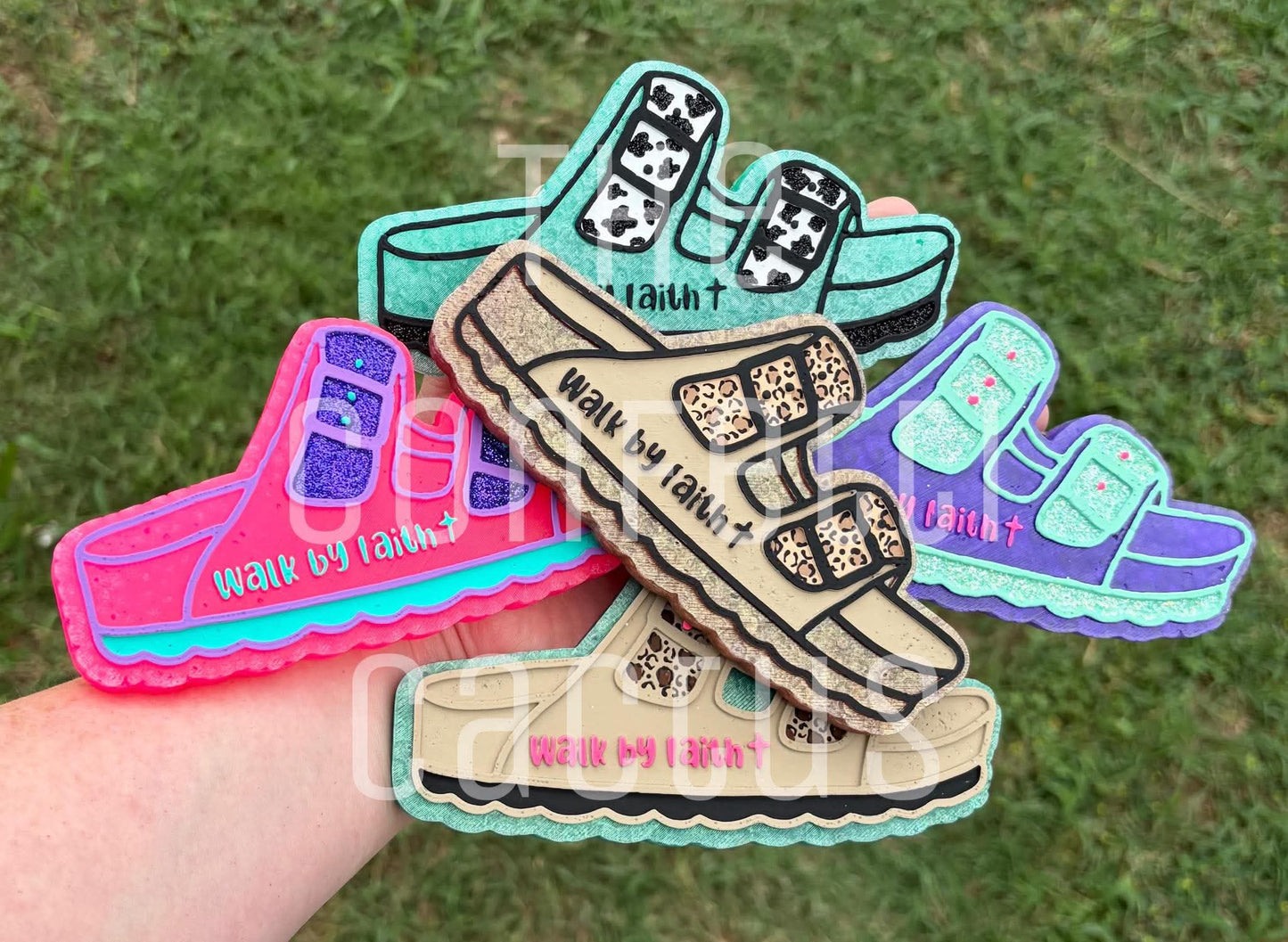 Walk by faith Jesus sandal car freshie mold