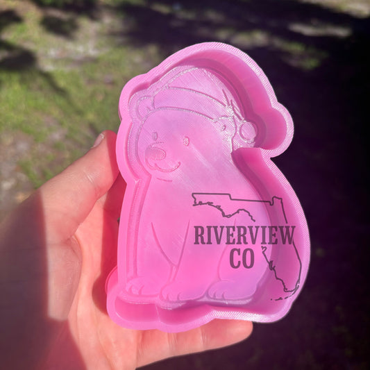 Polarbear with Santa hat car freshie mold