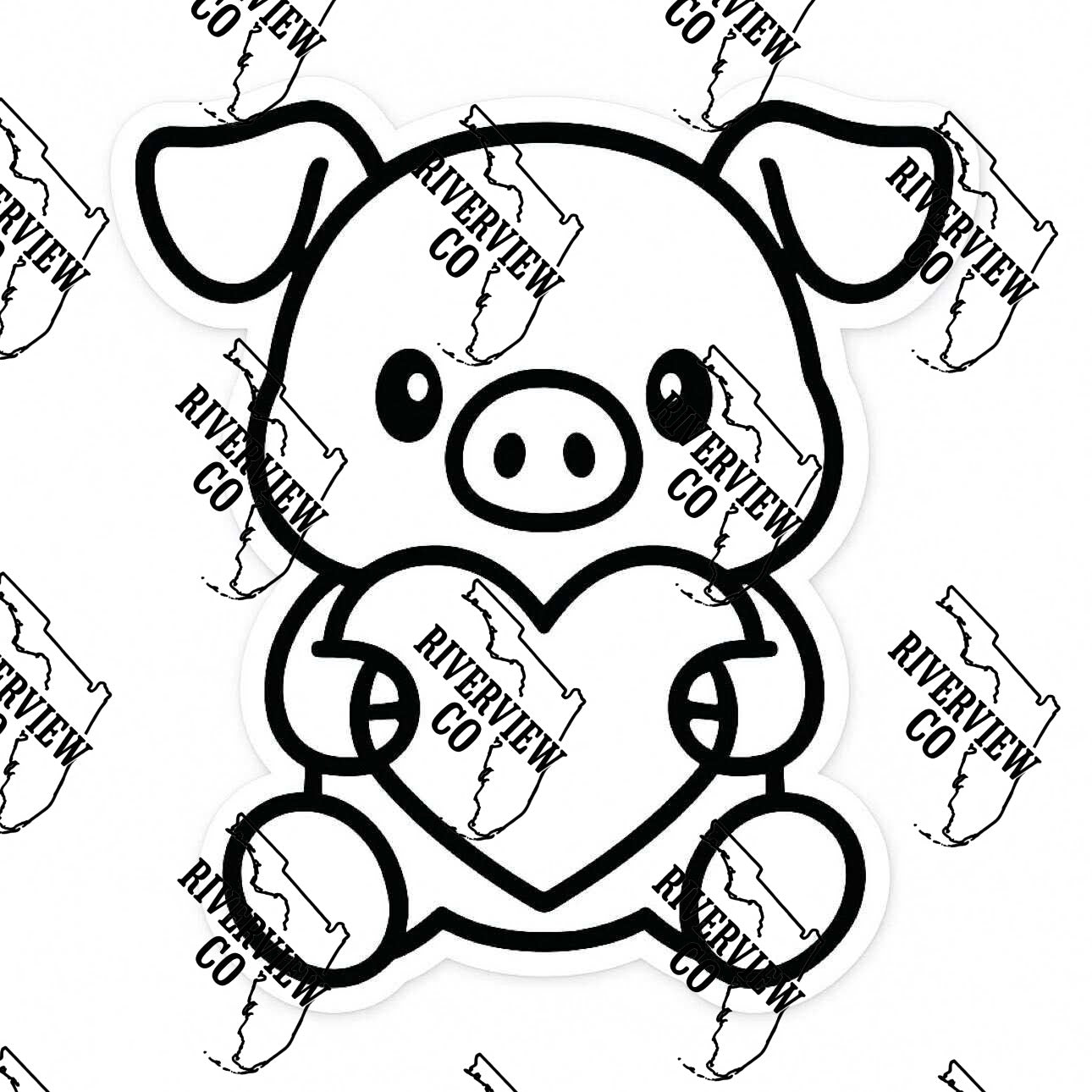 Pig with heart Valentine’s Day car freshie mold