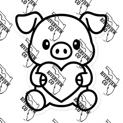 Pig with heart Valentine’s Day car freshie mold