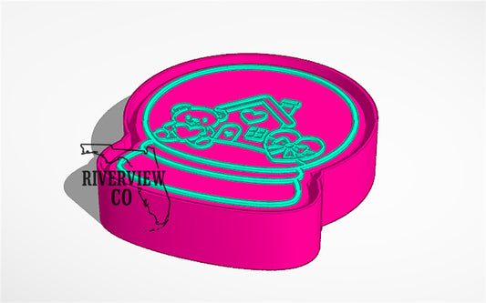 Valentines snow globe car freshie mold