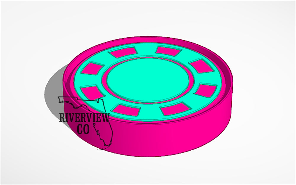Single poker chip car freshie mold casino